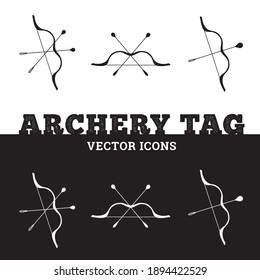 Archery Tag Vector Icons - Outdoor Game Archery Tag