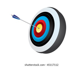 archery target with arrow