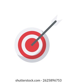 Archery target with arrow icon vector illustration. Sports, bussiness and strategy icon symbol vector illustration. 