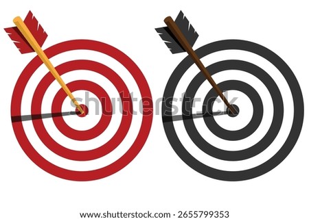Archery target with arrow illustration. Realistic target and arrow icon vector eps10.