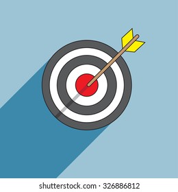 Archery target and arrow illustration vector background.