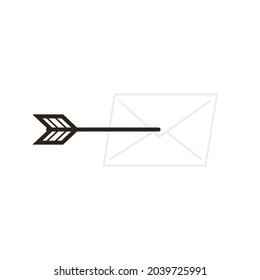Bogenziel.  Pfeil- und Mail-Symbol-Vektorgrafik. Firmensymbol.