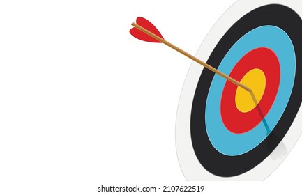 Archery target and arrow for sport game.