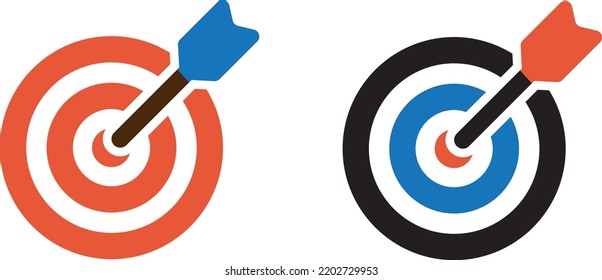 Archery target with arrow. Vector illustration.