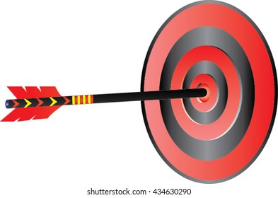 archery target and arrow white background illustration vector sport backgrund