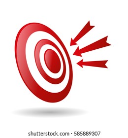 Archery Target With Arrows Archer Sport Game Competition Icon Vector Illustration