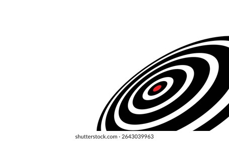 Archery target board. shooting target. business success, investment goal. black and white dartboard