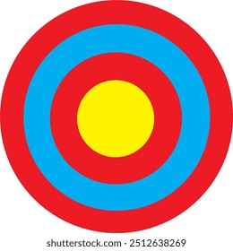 Archery Target Board Yellow Red Blue Vector Illustration