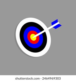 archery target and archery bow, illustration, vector, design, symbol, icon