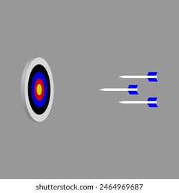 archery target and archery bows, illustration, icon, design, symbol, logo, vector