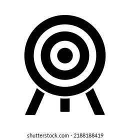 Archery target or bullseye target with legs flat vector icon for apps and websites