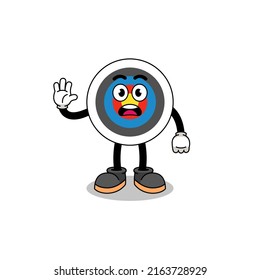 ilustración de dibujos animados de tiro al arco haciendo stop hand , diseño de caracteres
