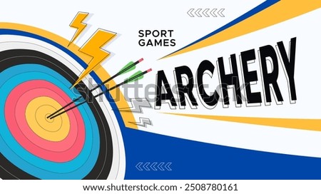 archery target circle illustration design with archery sports concept. For banners celebrating National Sports Day	