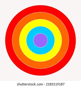 Archery Target Circle Vector Drawing Rainbow Stock Vector (royalty Free 