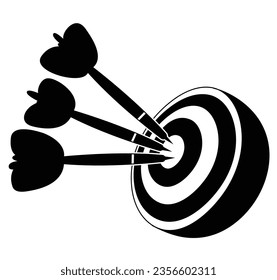 Archery Target Dart Icon Illustration of silhouette design.