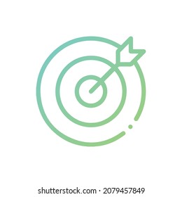 Archery Target Design with an arrow on it, best for logotype icons and symbols for goals, achievements, victory, champion, and a lot more.