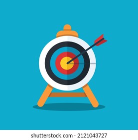Archery target. Goal achieve concept. Vector illustration