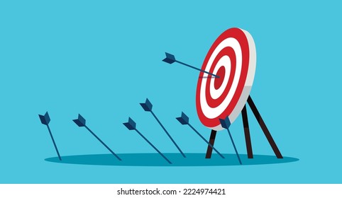 Archery target. Goal achieve concept	vector illustration
