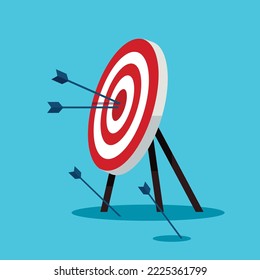 Archery target. Goal achieve concept	vector illustration
