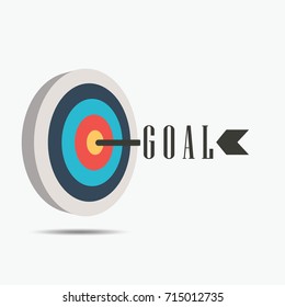 Archery Target with goal arrow,  icon success business strategy concept, Vector illustration isolated on white background