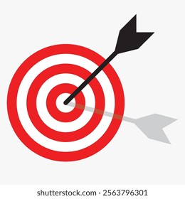 Archery Target Icon with arrow. Shoting Target. Bullseye Target Icon with arrow.eps