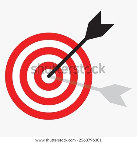 Archery Target Icon with arrow. Shoting Target. Bullseye Target Icon with arrow.eps