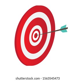 Archery target icon with an arrow - Vector illustration