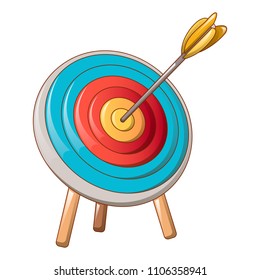 Archery target icon. Cartoon of archery target vector icon for web design isolated on white background