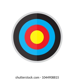archery target icon in flat style isolated vector illustration on white transparent background