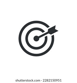 Archery target icon in flat style. Dartboard vector illustration on isolated background. Aim accuracy sign business concept.