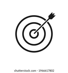 Archery target icon isolated on white background. The concept of achieving a goal in business or in another matter. Vector illustration.
