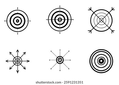 Archery Target Icon Line Art Graphic