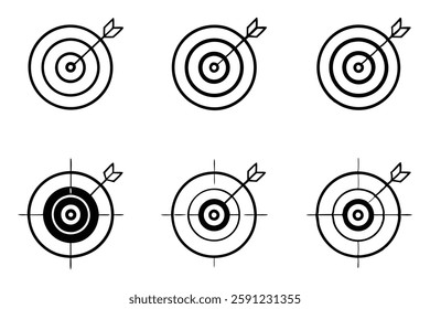 Archery Target Icon Line Art Design