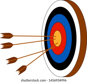 Archery target, illustration, vector on white background.