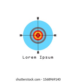 Archery target  illustration, vector on white background. archery logo design.