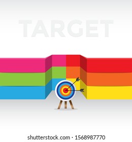 Archery Target with Infographic Colors