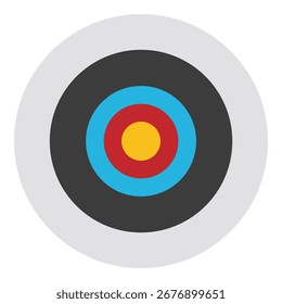 Alvo de tiro com arco, isolado em fundo branco. Alvo do tiro. Alcançando o objetivo no conceito de negócios. Ícone de vetor de destino