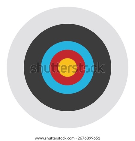 Archery target, isolated on white background. Shoting target. Reaching the goal in business concept. Target vector icon