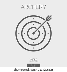 Archery Target line icon