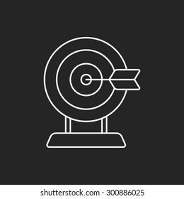 Archery target line icon