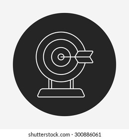 Archery target line icon