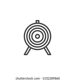 Archery target line icon. linear style sign for mobile concept and web design. Target stand outline vector icon. Symbol, logo illustration. Vector graphics