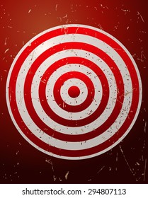 Archery Target on a Grunge Background, Vector Illustration. 
