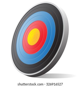 Archery target on white background illustration vector sport background.