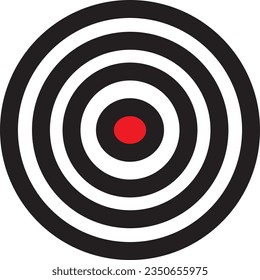 Juego de objetivos de tiro con arco, ilustración simple de elipse