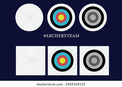 Archery target set, archery icons.