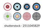 archery target set vector flat design 