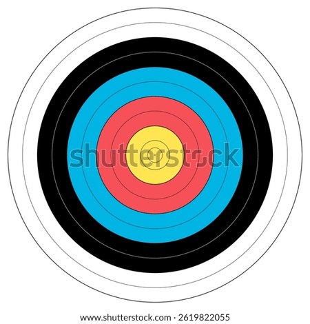 Archery target. Shoting target. Target at white background. Concept of archery or reaching the goal in business. Vector illustration. Target icon vector. Arrow icon. Goal sign. EPS 10