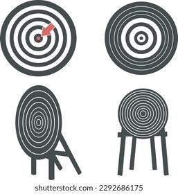 Archery target silhouette, Target silhouette, Archery bow and arrow vector