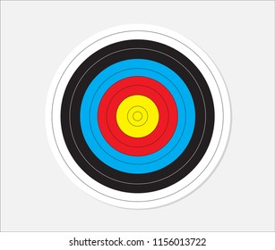 Archery target. vector with colored bands and outline